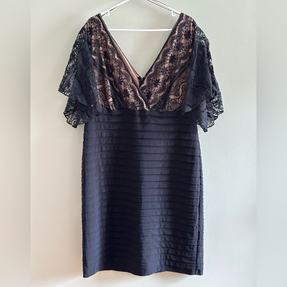 Adrianna Papell Black Lace Dress